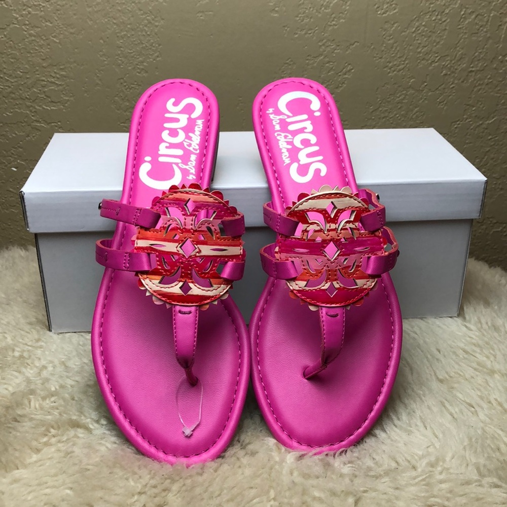 Sam Edelman Circus Cherri Pink LOGO Sandals
